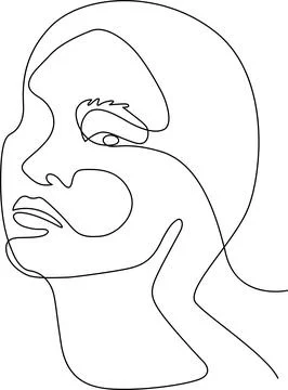 Abstract line art portrait Vector Illustrazione stock