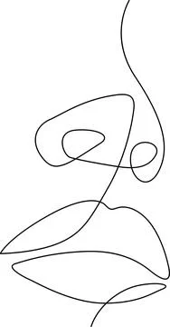 Abstract line art portrait Vector Stock Illustration
