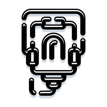 Abstract line art rendering stethoscope medical icon Stock Illustration