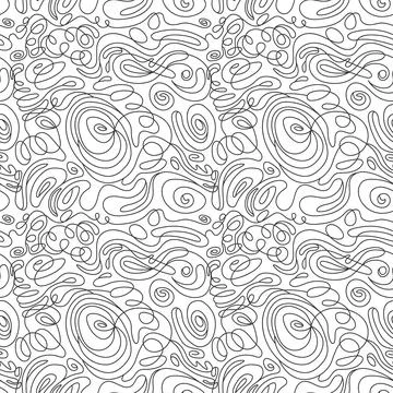 Abstract Line Art Seamless Pattern Stock Illustration