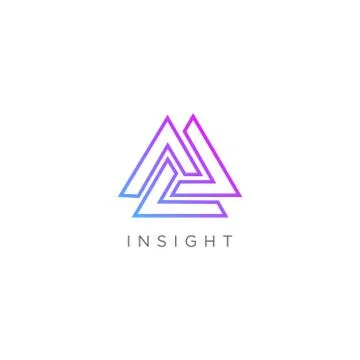 Abstract Line Art Triangle Logo Sign Symbol Icon Stock Illustration