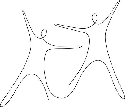 Abstract line art of two figures Vector イラスト素材