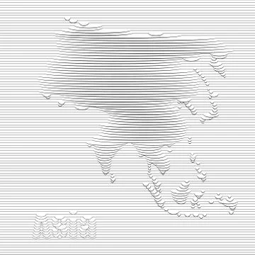 Abstract line of Asia map on vector graphic art. Stock Illustration