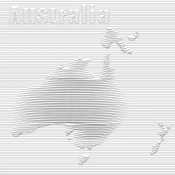 Abstract line of Australia map on vector graphic art. Stock Illustration