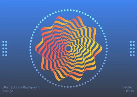Abstract line background, group of stripped vortex star line イラスト素材