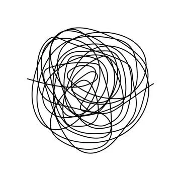 Abstract line doodle scribble. Stock Illustration