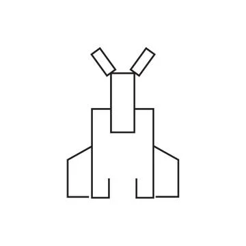 Abstract line drawing dog vector illustration isolated on white background. Stock Illustration