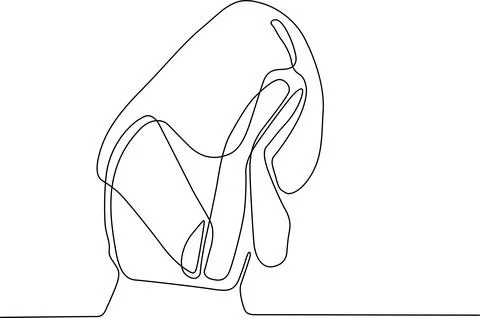 Abstract line drawing of a face Vector Stock Illustration