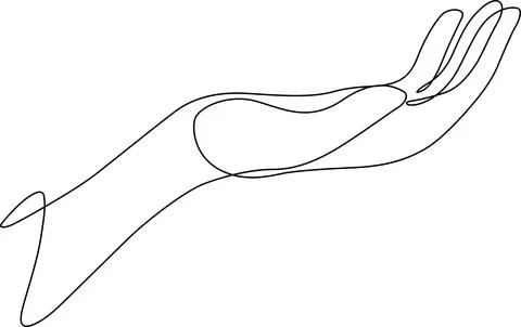 Abstract line drawing of a hand Vector Stock Illustration