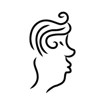 Abstract line drawing of human face. Stock Illustration