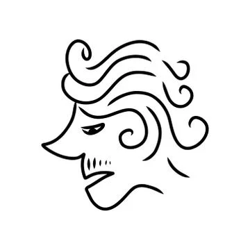 Abstract line drawing of human face. Stock Illustration