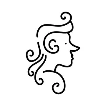 Abstract line drawing of human face. Stock Illustration