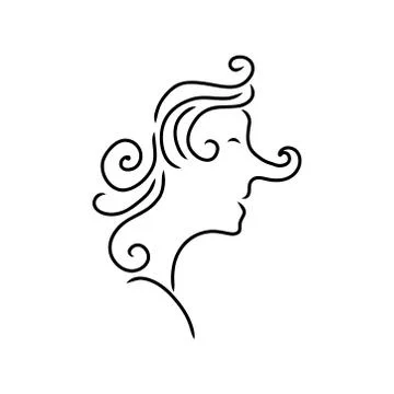Abstract line drawing of human face. Stock Illustration