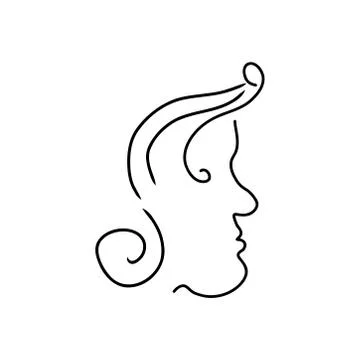 Abstract line drawing of human face. Stock Illustration