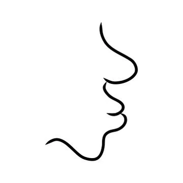 Abstract line drawing of human face. Stock Illustration