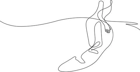 Abstract line drawing of a human figure Vector Illustrazione stock