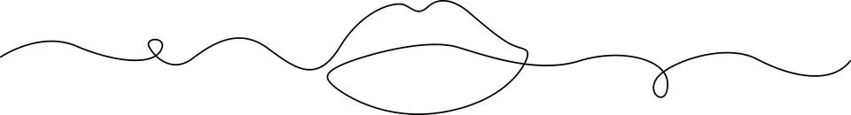 Abstract line drawing of lips Vector Stock Illustration