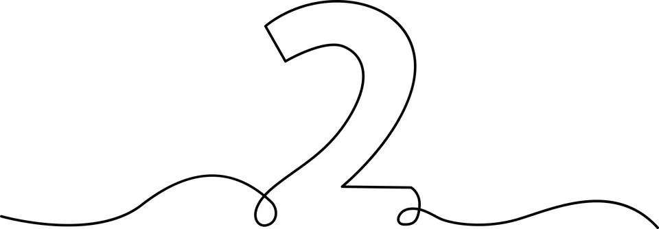Abstract line drawing with question mark Vector Illustrazione stock