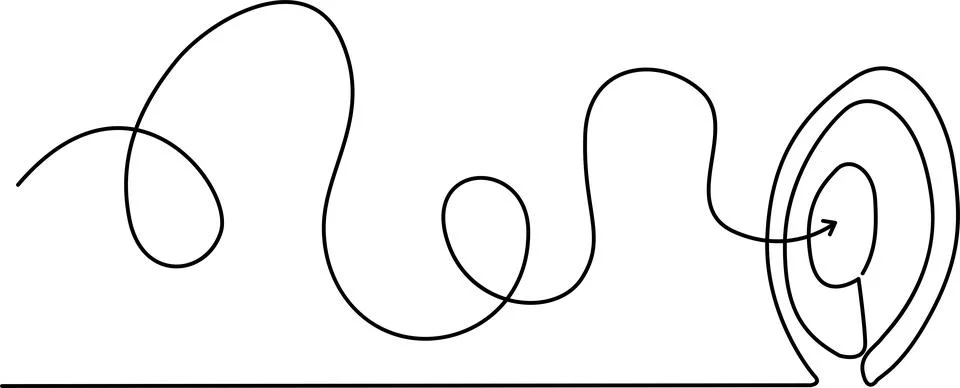 Abstract line drawing with spirals Vector Stock Illustration