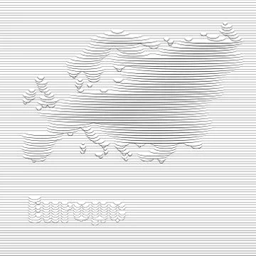 Abstract line of Europe map on vector graphic art. Illustrazione stock