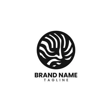 Abstract line face logo design vector Illustrazione stock