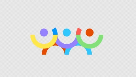 Abstract line figures holding hands, symbolizing unity Stock Footage 307201746