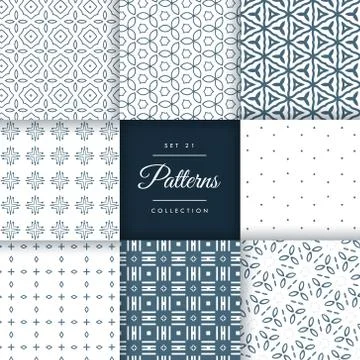 Abstract line flower style pattern collection vector design Illustrazione stock