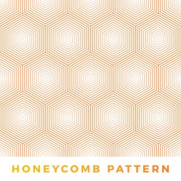Abstract line Honeycomb vector seamless pattern. Vector natural honey backgro 스톡 일러스트