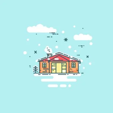 Abstract line house vector illustration Stock Illustration