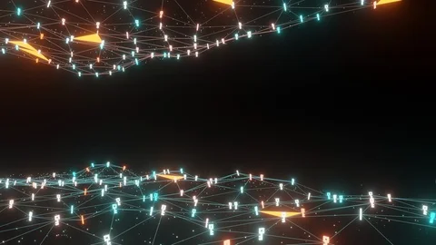 Abstract line lighting frame structure pattern wireframe polygon futuristic Stock Footage 125242534