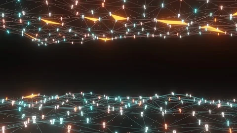 Abstract line lighting frame structure pattern wireframe polygon futuristic Stock Footage 125242614