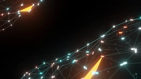 Abstract line lighting frame structure pattern wireframe polygon futuristic Stock Footage 125242909