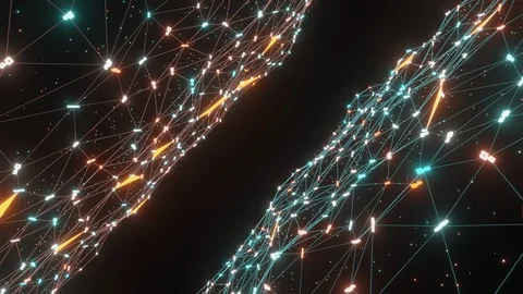 Abstract line lighting frame structure pattern wireframe polygon futuristic Stock Footage 125243322