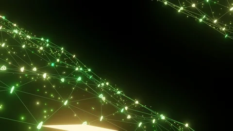 Abstract line lighting frame structure pattern wireframe polygon futuristic Stock Footage 125431533