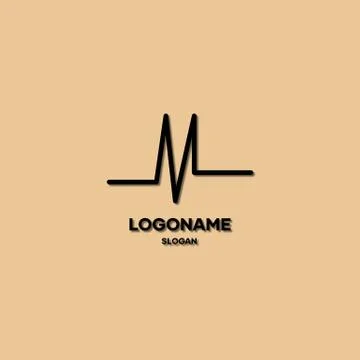 The abstract line logo forms the letter M Stock Illustration
