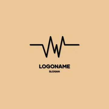 The abstract line logo forms the letters V and W Stock Illustration