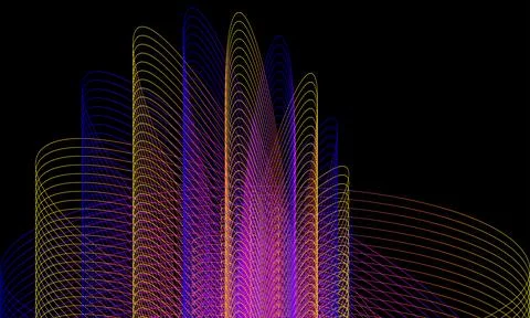 Abstract line with multi color on black background. Stock Illustration