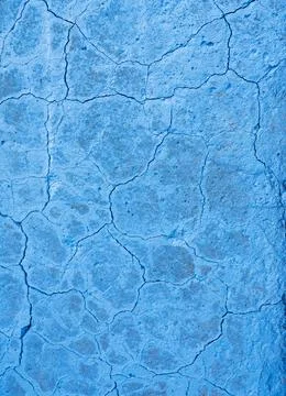 Abstract line  pattern on blue painted part of conrete with cracks Stock Photos