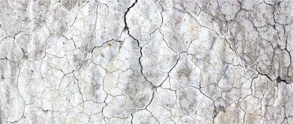 Abstract line  pattern on white painted part of conrete with cracks Stock Photos