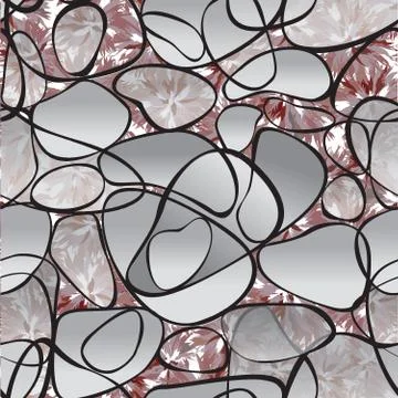 Abstract line seamless pattern. Swirl ornamental floral background. Stock Illustration