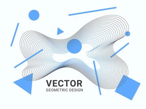 Abstract line shapes. Sound waves. Music movement. Color flow elements. Motion Stock Illustration