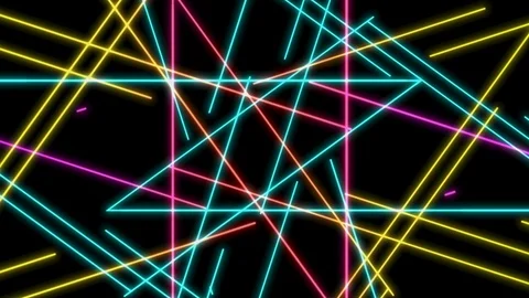 Abstract Line star lighting moving pink yellow and blue color, technology 動画素材 95714109