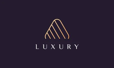 Abstract line triangle logo in modern and luxury style Stock Illustration