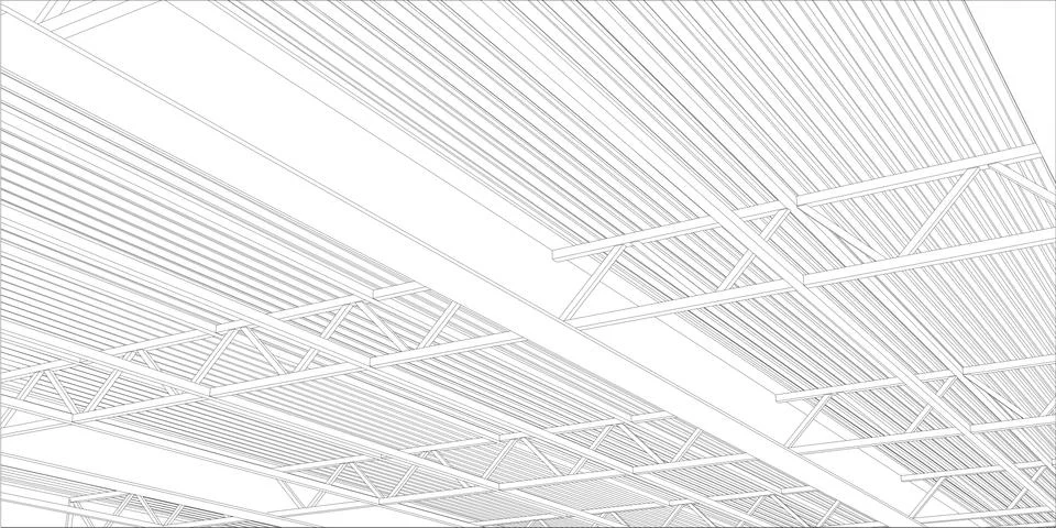 Abstract line vector construction industrial building Ilustración de archivo