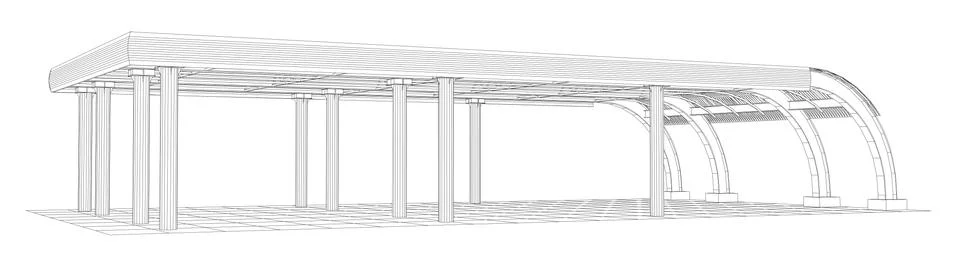 Abstract line vector construction industrial building Ilustración de archivo