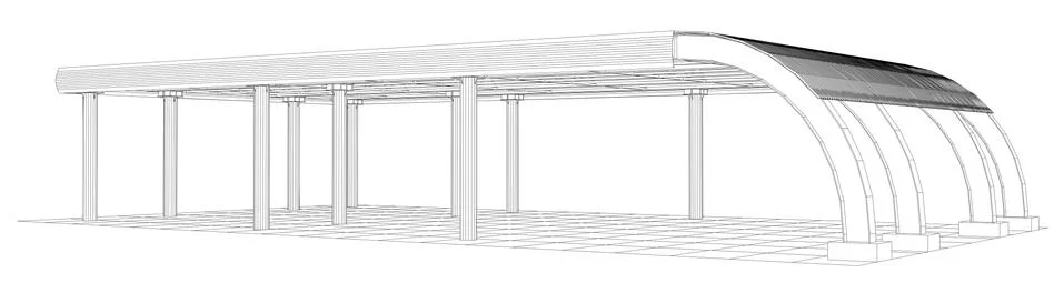 Abstract line vector construction industrial building Ilustración de archivo