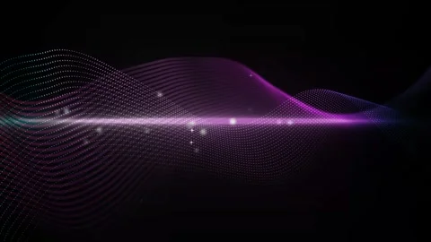 Abstract line wave of dotted light background with sparkling stars animatio.. Video stock 329832993