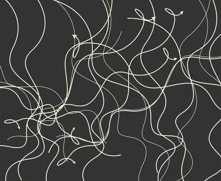 Abstract Line Wave Seamless Pattern Black Beige Background Illustrazione stock