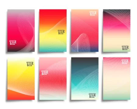 Abstract line waves with colorful gradient background Stock Illustration