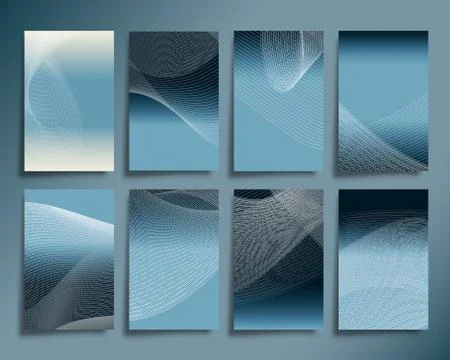 Abstract line waves with gradient background design Stock Illustration